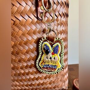 Handmade Leather Bunny Bag Charm & Keychain